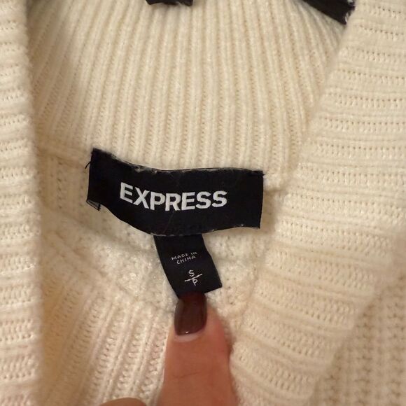 Express Mock Neck Cream Sweater - Picture 5 of 5